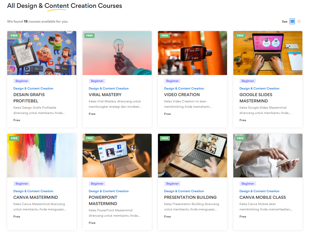 Kelas Desain & Pembuatan Konten